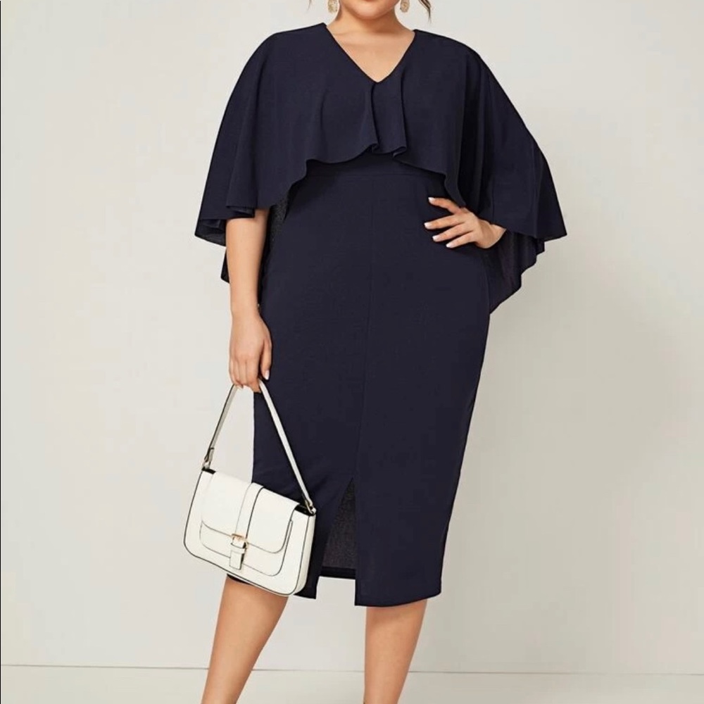 Women’s Shein plus spilt hem cape dress size 2x